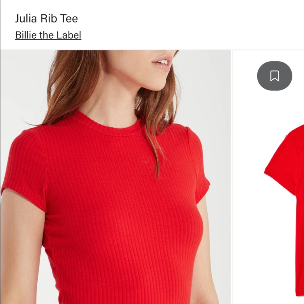 NWT ❤️Billie The Label Beautiful Julia Rib Top Cherry Red L PERFECT4UR VALENTINE - Picture 1 of 8